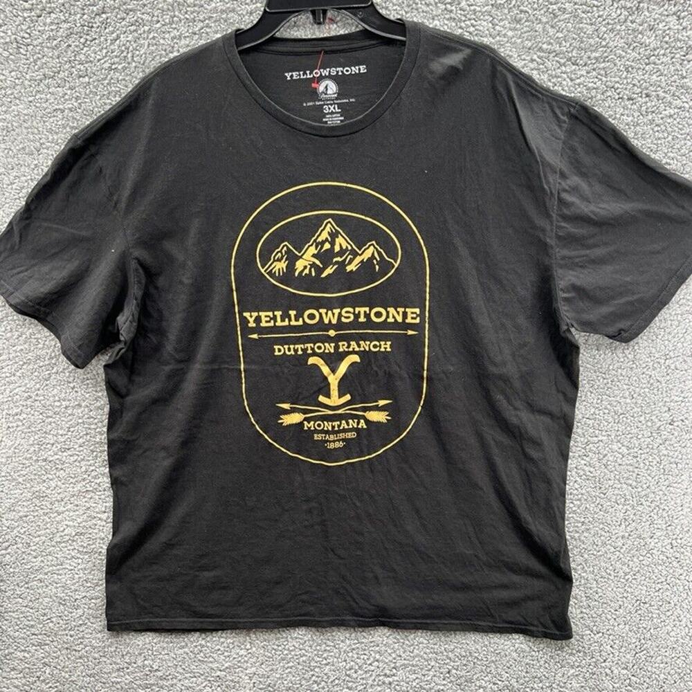 Yellowstone Dutton Ranch Men's 3XL Montana Black Short Sleeve Paramount TV 3XL